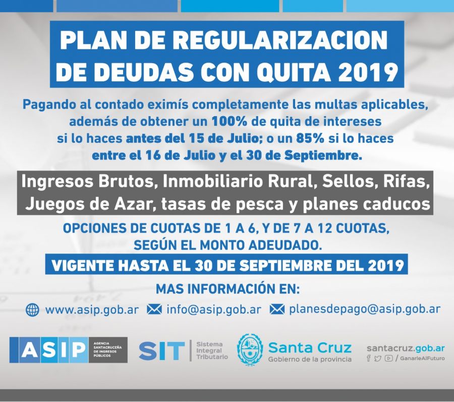 Beneficios del Plan Quita 2019 para refinanciación de deudas caducas y condonación de las multas