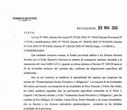 Se firmó el Decreto 1345 que establece medidas para toda la provincia