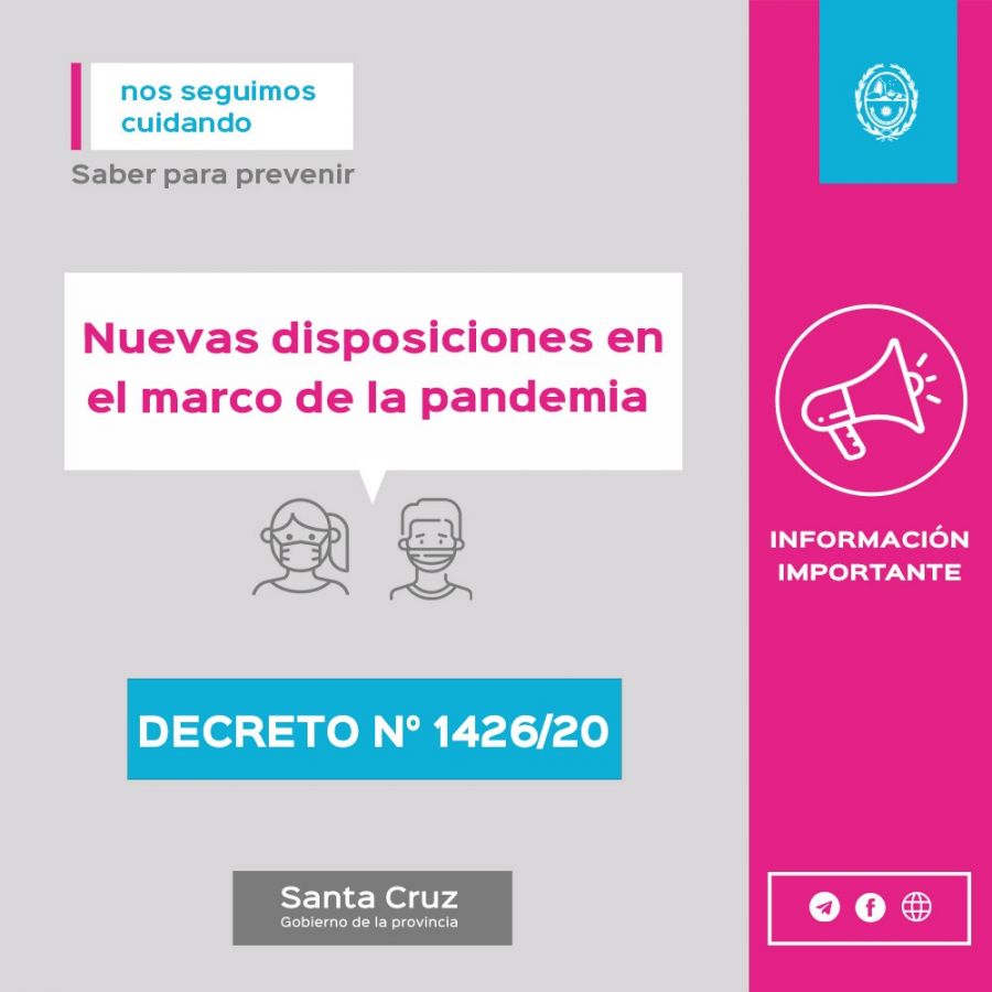 Se firmó el Decreto 1426/20 que establece medidas para toda la provincia