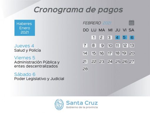 Cronograma de pago de haberes del Estado Provincial y recomendaciones a la comunidad