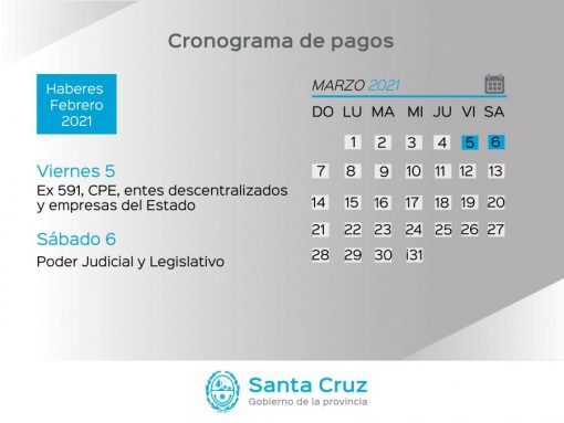 Cronograma de pago de haberes del Estado Provincial y recomendaciones a la comunidad