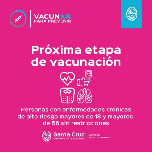 Habilitan turnos para personas mayores a 18 años con enfermedades graves y mayores de 56 años sin restricciones