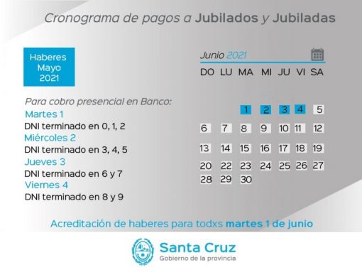 Cronograma de pago de jubilados y jubiladas de la provincia con terminación de DNI