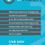 Desde el 20 de septiembre se realizarán tareas de limpieza en la planta de agua