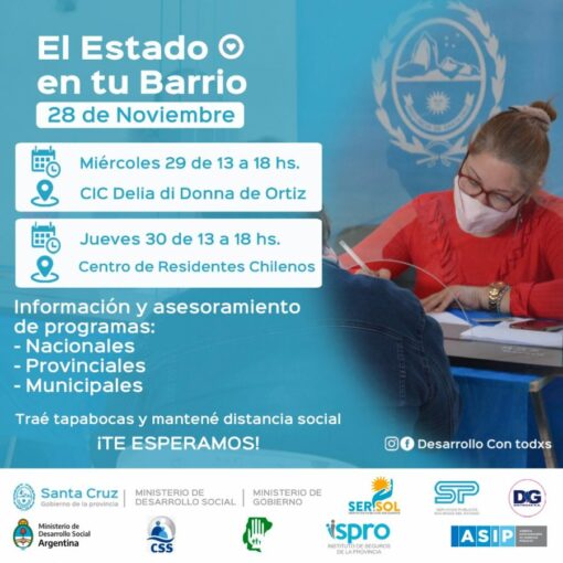 “El Estado en tu Barrio” estará presente en 28 de Noviembre