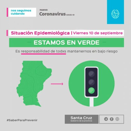 Todas las localidades de Santa Cruz están en verde