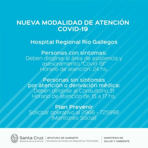 Nueva modalidad de atención para realizar los test a personas con síntomas y sin síntomas de COVID – 19