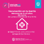 Vacunación en tu barrio: destinada a menores entre 3 a 6 años con factores de riesgo