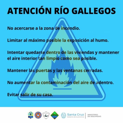 Atención Río Gallegos: Acciones que se concretan para sofocar el incendio de pastizales