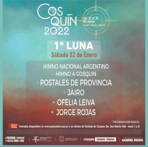 Santa Cruz presente en la Edición 2022 del Festival de Cosquín