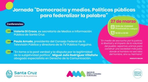 AMA Santa Cruz convoca a la Jornada “Democracia y Medios – Políticas Públicas para federalizar la palabra”