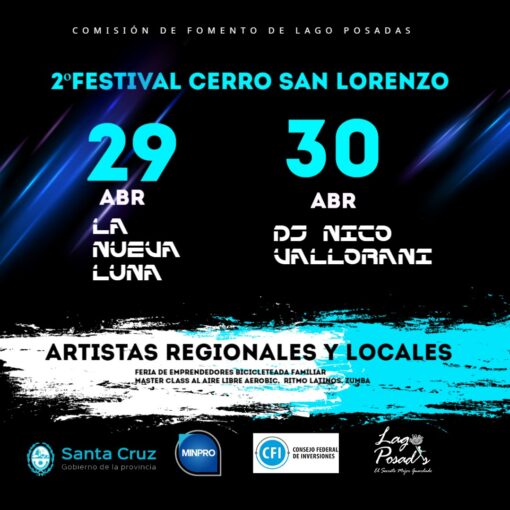 El Gobierno de Santa Cruz acompaña el 2° Festival del Cerro San Lorenzo en Lago Posadas