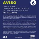 Río Gallegos: Servicios Públicos comunica la interrupción y cuidado del suministro de agua