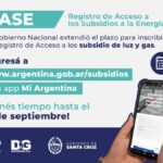 Subsidios de energía: hasta el 4 de septiembre continuará abierta la inscripción al RASE