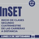 Comunicado importante sobre las carreras a distancia del InSET