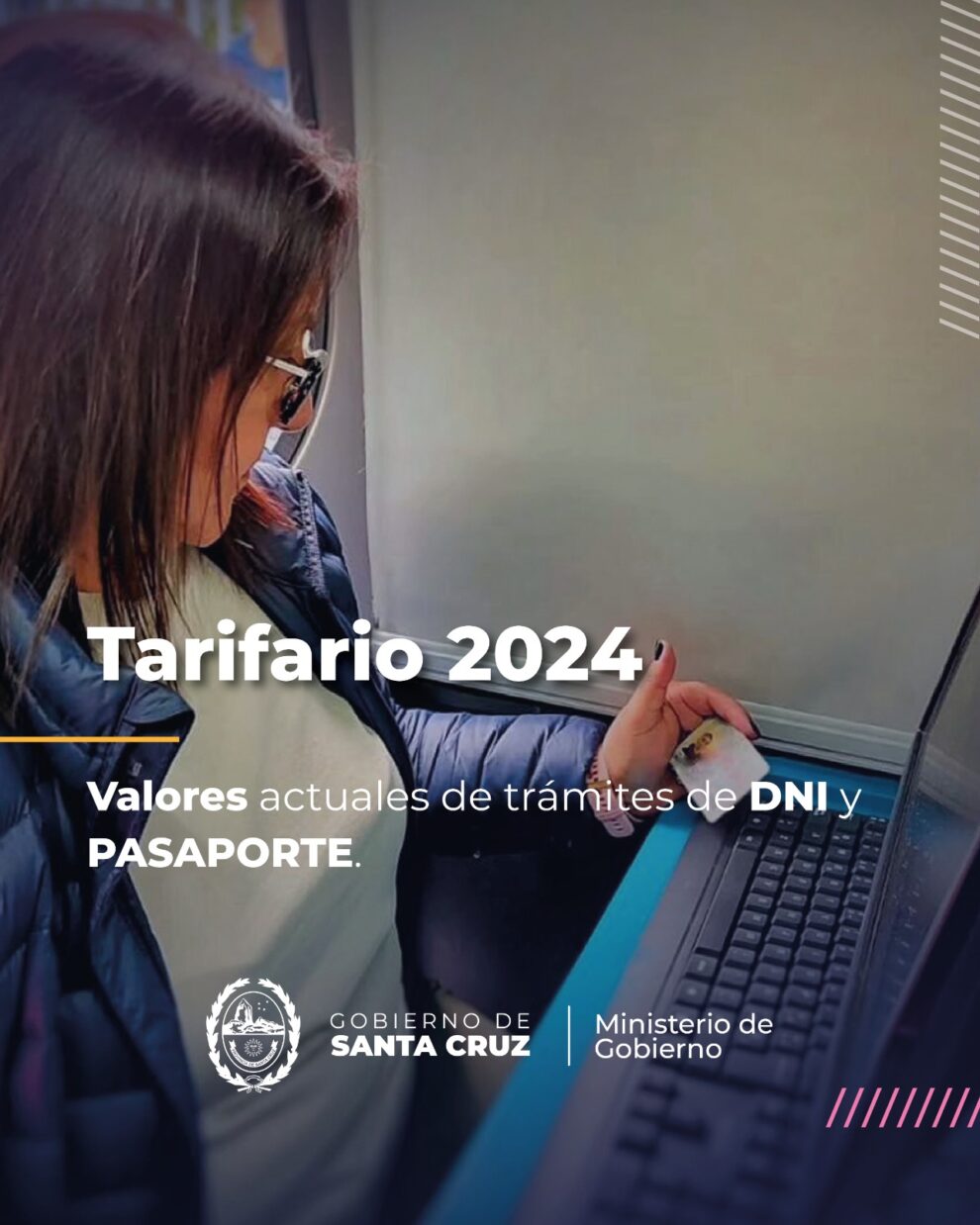 El Registro Civil informa el tarifario vigente para los trámites de DNI y PASAPORTE.