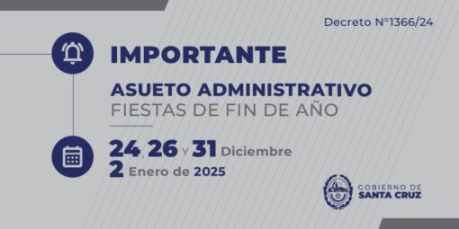 El Gobierno Provincial dispuso asueto administrativo para las fiestas de fin de año