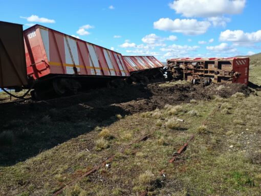 Descarriló una formación de YCRT que transportaba carbón desde Rio turbio a Rio Gallegos